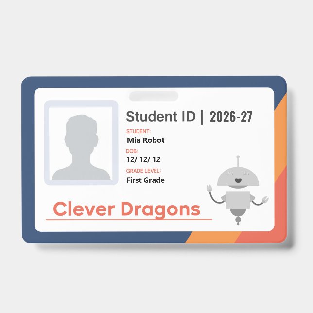 Tarjeta De Identificación Insígnia de Dragones Inteligentes 26-27 (Parte frontal)