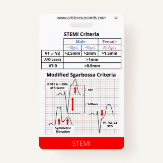 Tarjeta De Identificación Insignia de EKG de alto riesgo/STEMI