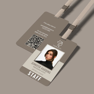 Tarjeta De Identificación Insígnia de empleado de Elegant Spa & Salon Beauty