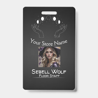 Tarjeta De Identificación Insígnia de empleado de fase lunar gradual