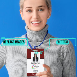 Tarjeta De Identificación Insignia de empleado de ID de seguridad - Vertical