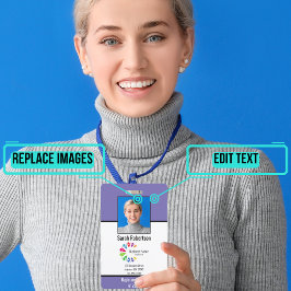 Tarjeta De Identificación Insignia de empleado de ID de seguridad - Vertical