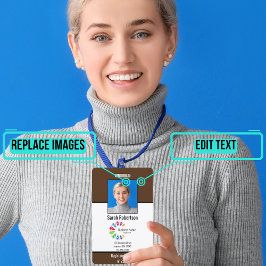 Tarjeta De Identificación Insignia de empleado de ID de seguridad - Vertical