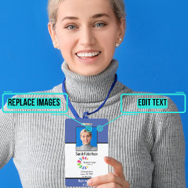 Tarjeta De Identificación Insignia de empleado de ID de seguridad - Vertical