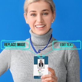 Tarjeta De Identificación Insignia de empleado de ID de seguridad - Vertical