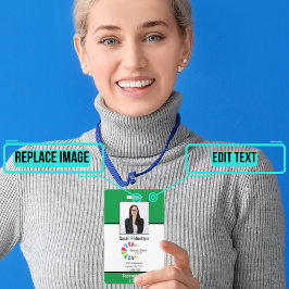 Tarjeta De Identificación Insignia de empleado de ID de seguridad - Vertical