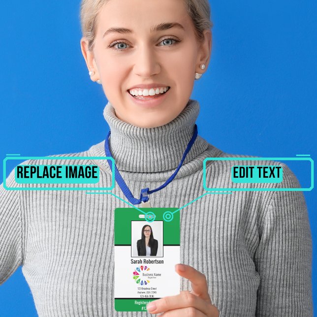 Tarjeta De Identificación Insignia de empleado de ID de seguridad - Vertical (Please enjoy our custom badge.)
