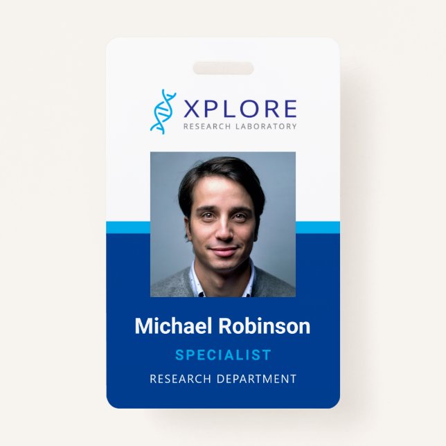 Tarjeta De Identificación Insignia de empleado de la empresa médica (Anverso)