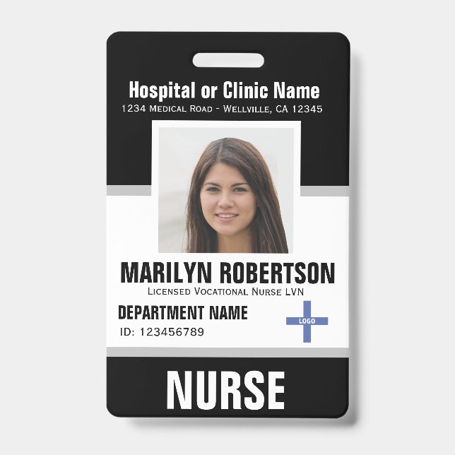 Tarjeta De Identificación Insignia de empleado del hospital clínico personal (Front)
