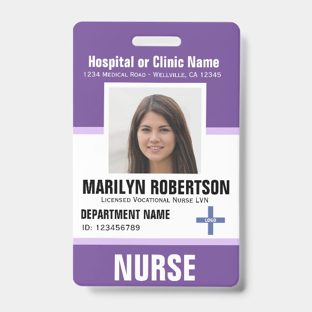 Tarjeta De Identificación Insignia de empleado del hospital clínico personal (Parte frontal)