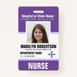 Tarjeta De Identificación Insignia de empleado del hospital clínico personal