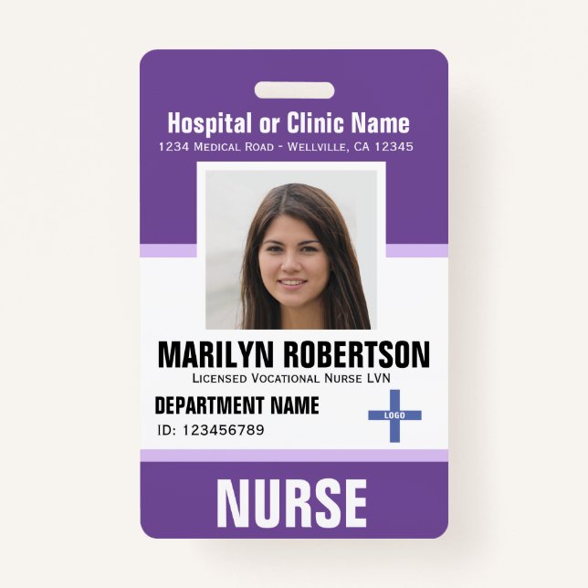 Tarjeta De Identificación Insignia de empleado del hospital clínico personal (Anverso)