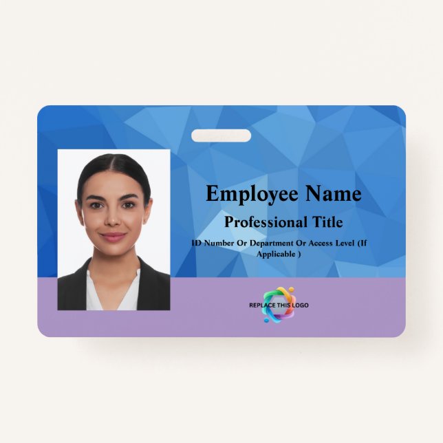 Tarjeta De Identificación Insignia de empleado personalizado con foto, códig (Anverso)