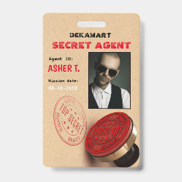 Tarjeta De Identificación Insignia de empresa de agente secreto de Fiesta es