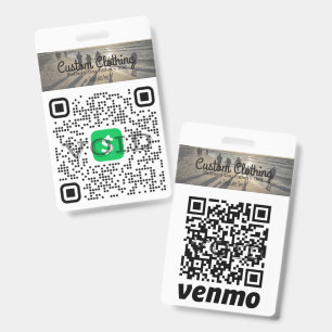 Tarjeta De Identificación Insignia de empresa de código QR de aplicación y V