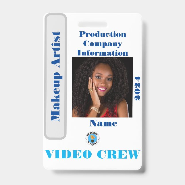 Tarjeta De Identificación Insignia de equipo de video (Parte frontal)