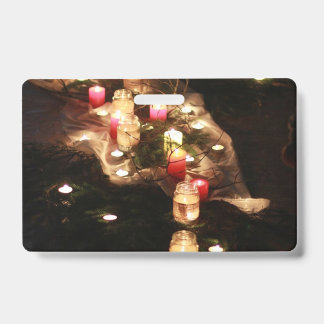 Tarjeta De Identificación Insígnia de etiqueta con nombre con luz de vela –