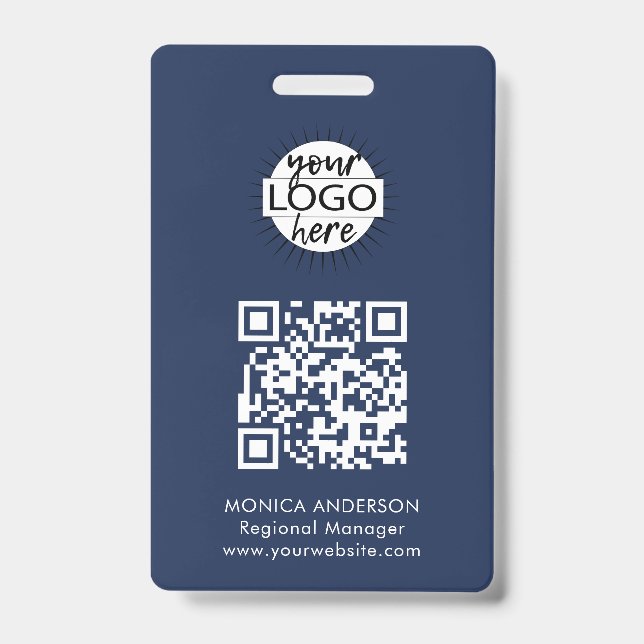 Tarjeta De Identificación Insígnia de evento con código QR (Parte frontal)