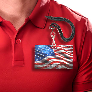 Tarjeta De Identificación Insígnia de evento de presupuesto con tema america