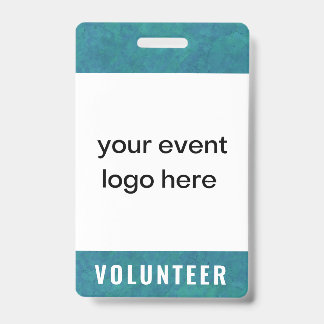 Tarjeta De Identificación Insígnia de evento para personal voluntario verde 