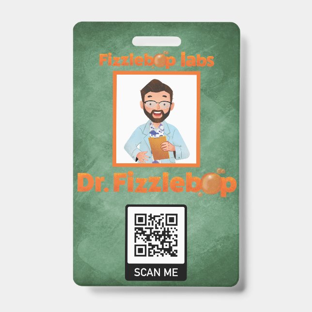 Tarjeta De Identificación Insignia de Fizzlebop Labs (Parte frontal)