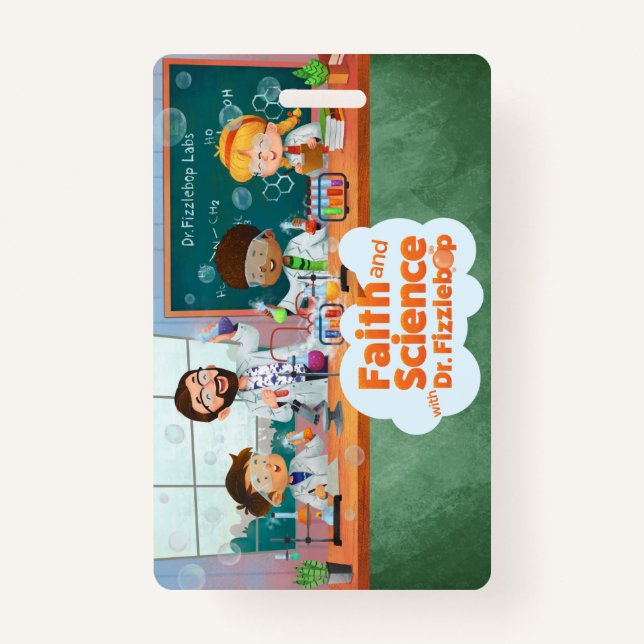 Tarjeta De Identificación Insignia de Fizzlebop Labs (Reverso)