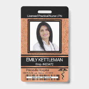Tarjeta De Identificación Insígnia de Foto de Campo Médico - Naranja