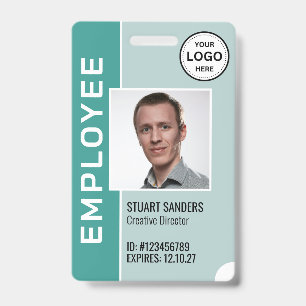 Tarjeta De Identificación Insignia de foto de empleado con logotipo corporat