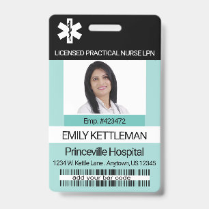Tarjeta De Identificación Insígnia de Foto del Campo Médico - Editable