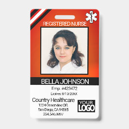 Tarjeta De Identificación Insígnia de Foto del Campo Médico - Enfermera - Na