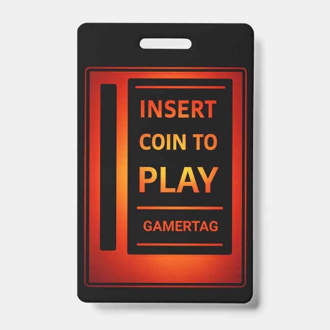 Tarjeta De Identificación Insígnia de Gamer Personalizada | Inserta Moneda p (Parte frontal)