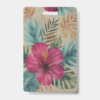 Tarjeta De Identificación Insígnia de Hibisco Tropical