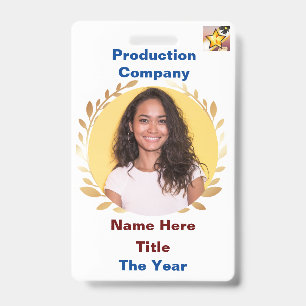 Tarjeta De Identificación Insígnia de hoja de oro blanco
