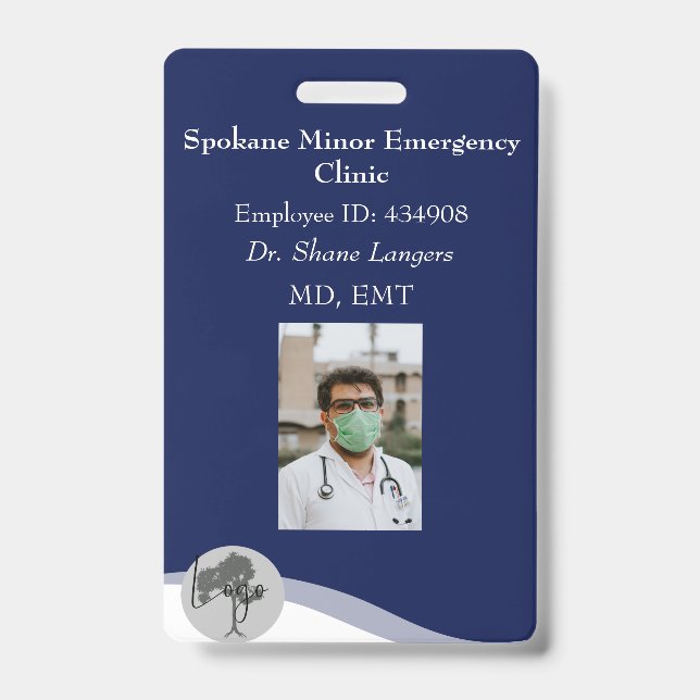 Tarjeta De Identificación Insignia de identidad de la armada de fotos médica (Front)