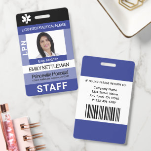 Tarjeta De Identificación Insígnia de identificación con foto del personal m
