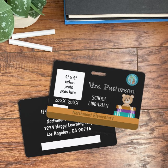 Tarjeta De Identificación Insignia de identificación de bibliotecario escola (Subido por el creador)