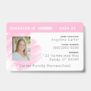 Tarjeta De Identificación Insígnia de identificación de educador de escuela 