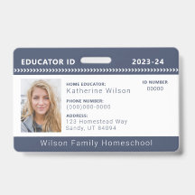 Insignia de identificación de educador de escuela 