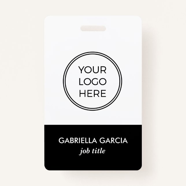 Tarjeta De Identificación Insignia de identificación de empleado con logotip (Anverso)