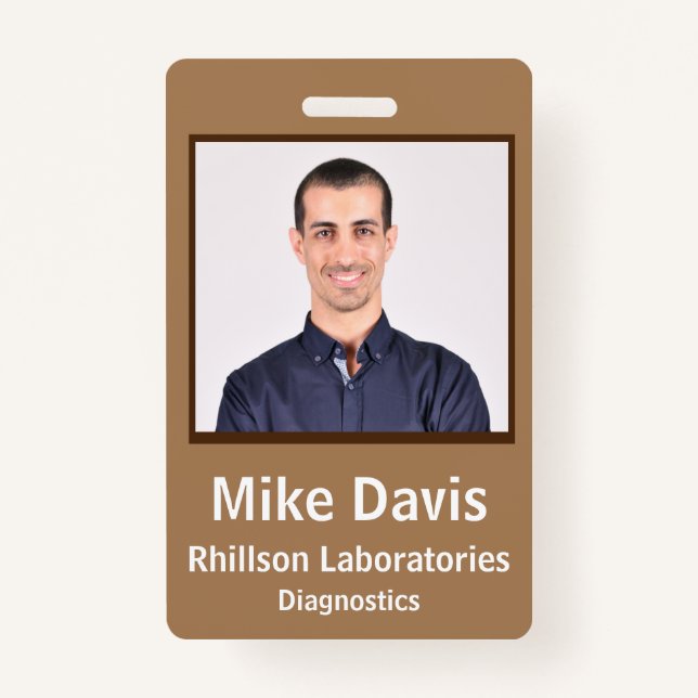 Tarjeta De Identificación Insignia de identificación de empleado Diseño vert (Anverso)