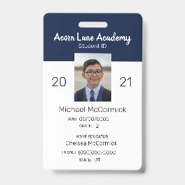 Tarjeta De Identificación Insignia de identificación de estudiante de escuel