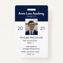 Tarjeta De Identificación Insignia de identificación de estudiante de escuel
