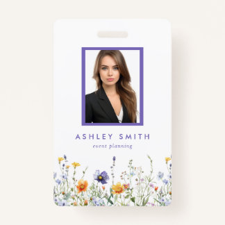 Tarjeta De Identificación Insignia de identificación de flor silvestre