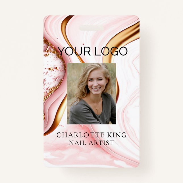 Tarjeta De Identificación Insignia de identificación de foto de empleado de  (Anverso)