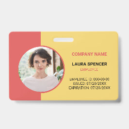 Tarjeta De Identificación Insignia de identificación de foto de empleado hor