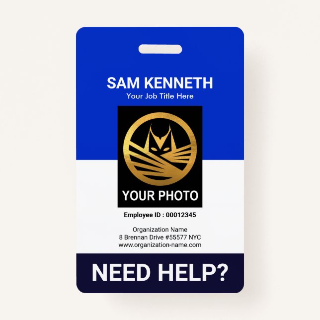 Tarjeta De Identificación Insignia de identificación del personal médico de  (Anverso)