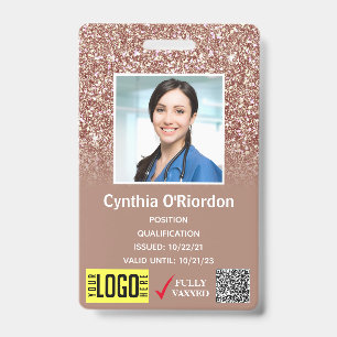 Tarjeta De Identificación Insígnia de identificación médica con código QR y
