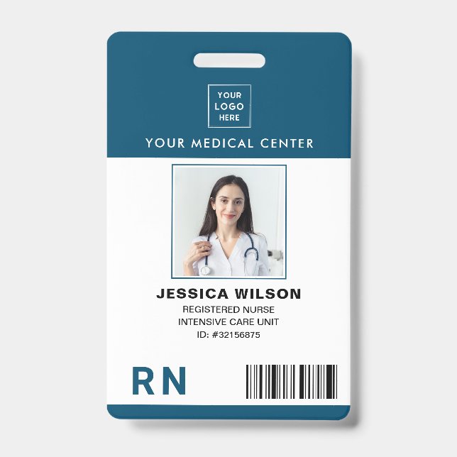 Tarjeta De Identificación Insignia de identificación médica de enfermera RN  (Front)