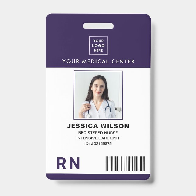 Tarjeta De Identificación Insignia de identificación médica de enfermera RN  (Anverso)