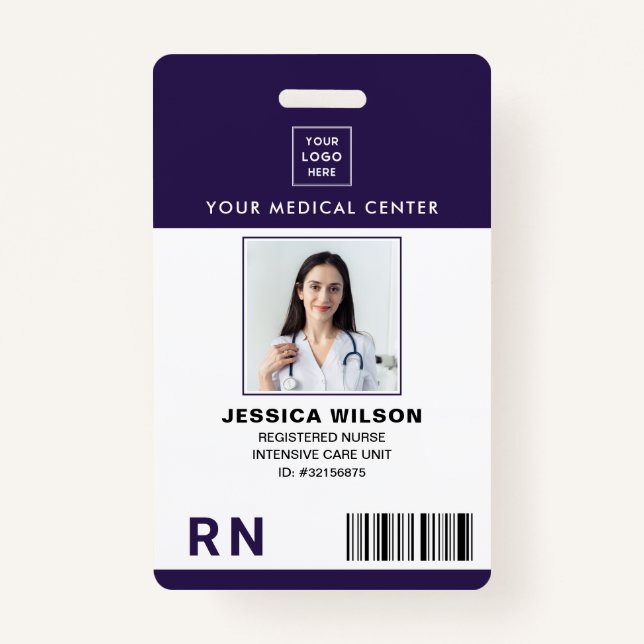Tarjeta De Identificación Insignia de identificación médica de enfermera RN  (Anverso)
